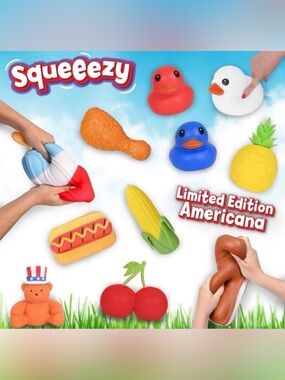 Bundle (8) Complete Set of  Sunny Days Squishy Limited Edition Americana Bundle